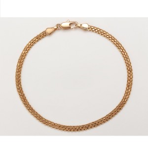 Eleganta, apzeltīta rokassprādze ar orģinālu pinumu, 18k zelta pārklājums, garums 21-23 cm